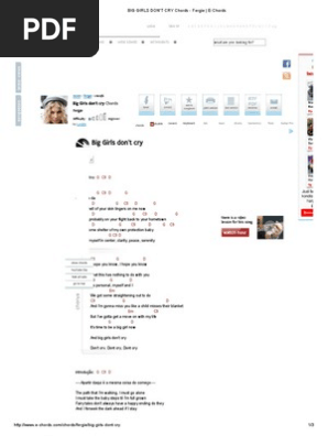 Big Girls Don T Cry Chords Fergie E Chords Pdf Entertainment General