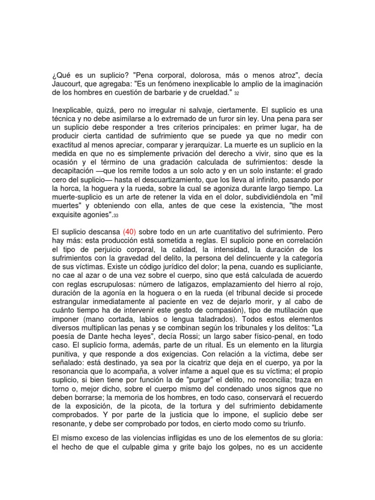 Definición y naturaleza del suplicio | PDF | Castigos | Delito