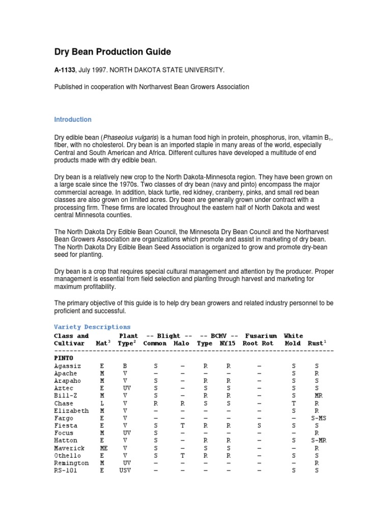 Dry Bean Production Guide _ Herbicide For Dry Beans – AIMU