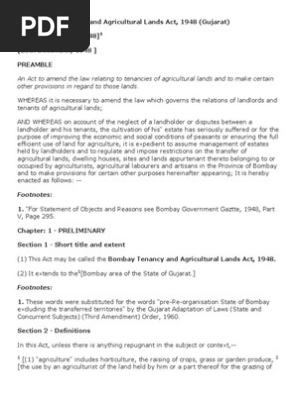 Bombay Tenancy And Agricultural Land Act 1948 Pdf