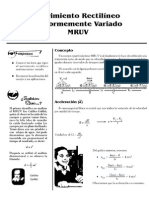 Movimiento Rectilíneo Uniformemente Variado PDF