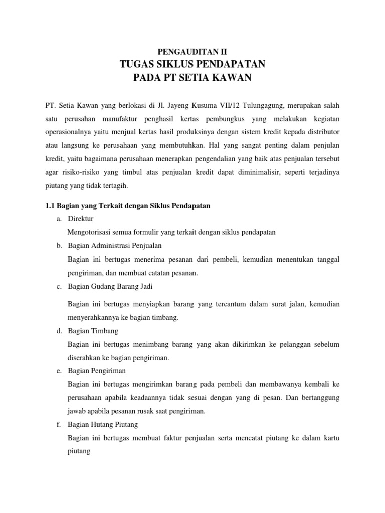 Contoh Siklus Pendapatan Pdf
