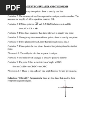 Postulates And Theorems Perpendicular Triangle Geometry