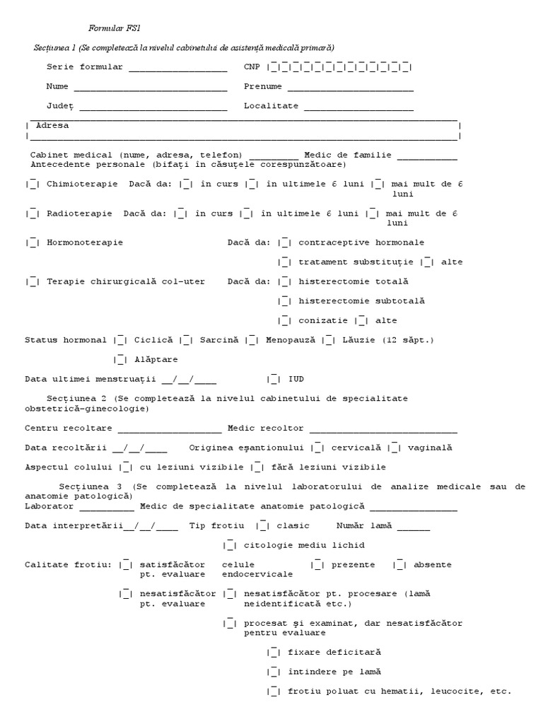 Formular FS1 | PDF