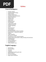 General Intelligence:: Syllabus