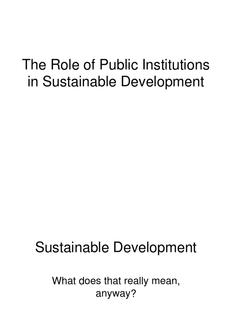 Public Institutions in Sustainable Development | PDF | Sustainability ...
