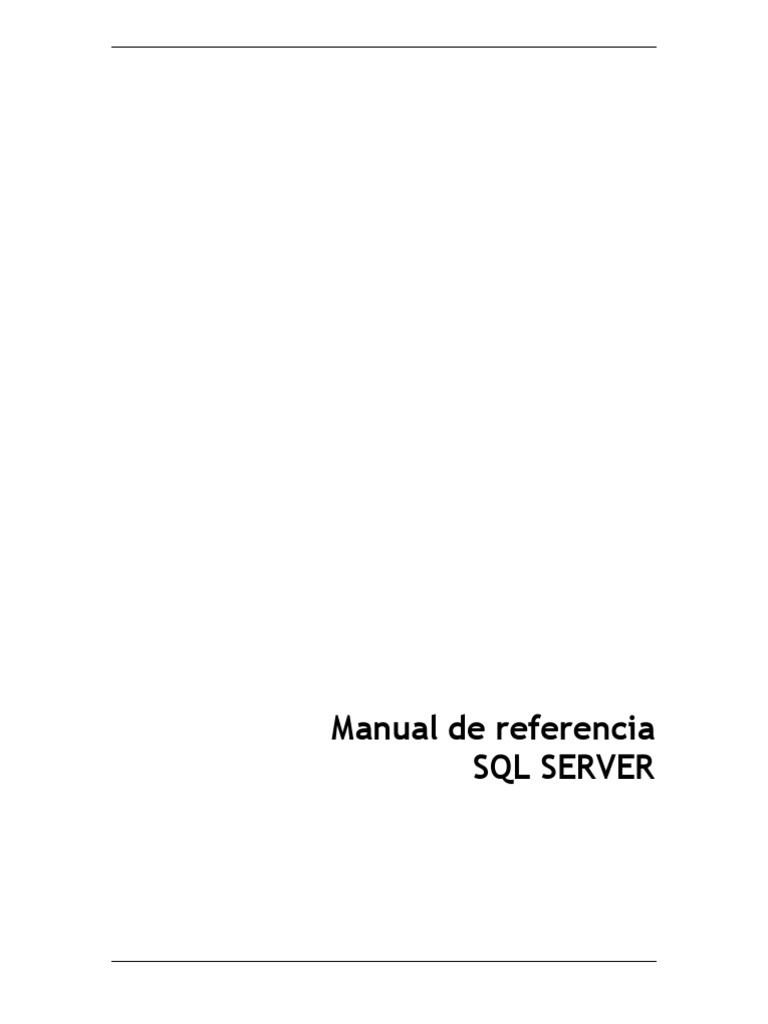 Manual de Referencia - SQL Server PDF | PDF | Métodos y materiales de ...