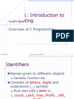 ESC101: Introduction To Computing: Overview of C Programming