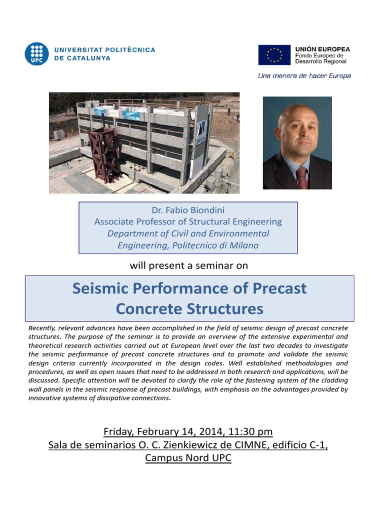 Seismic Performance of Precast Concrete | PDF