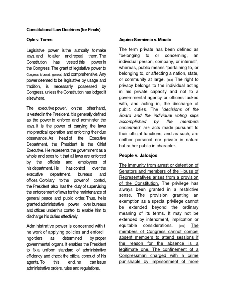 Constitutional Law Doctrines PDF