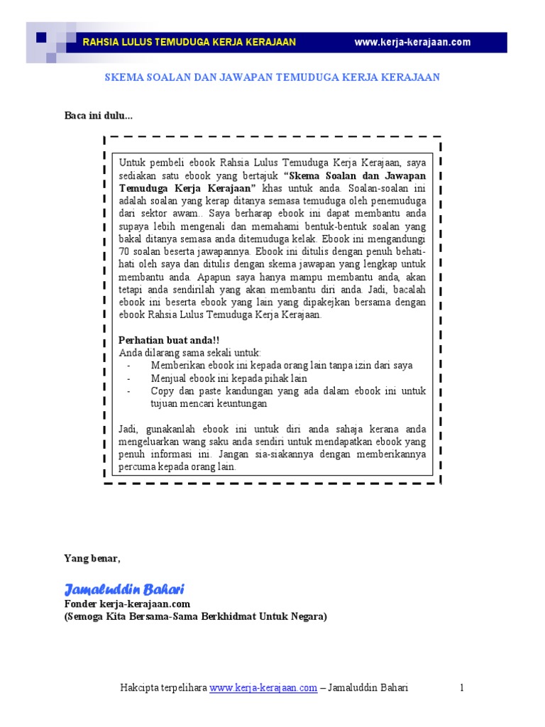 Panduan Soalan Jawapan Temuduga Pdf