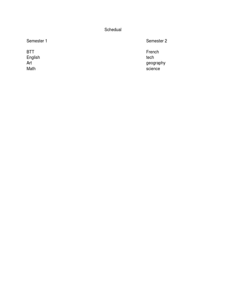 Schedual | PDF