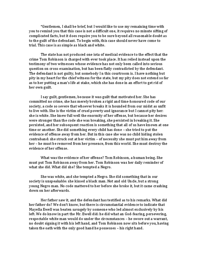 Atticus finch speech analysis picture