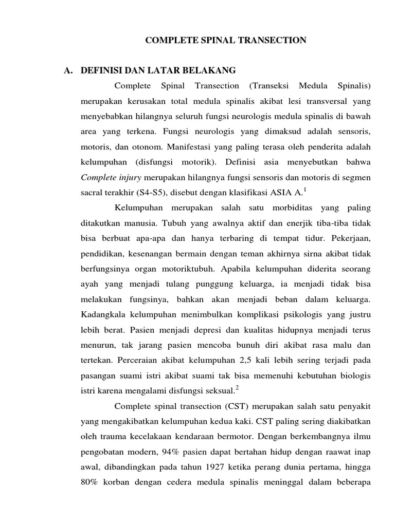 Complete Spinal Transection | PDF | Pengembangan Diri | Kesehatan Holistik