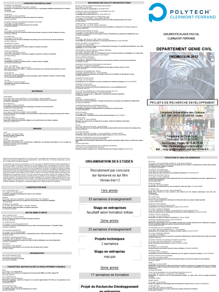 Études et projets en génie civil 2012 | PDF | Béton armé | Ingénieur