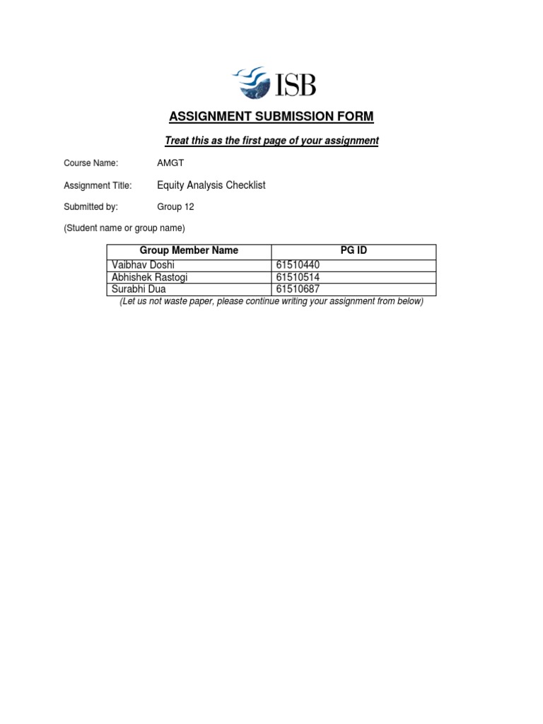 Equity Analysis Checklist Template | PDF | Competitive Advantage ...