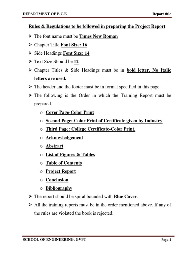 Project Report Formatting Guidelines | PDF | Career & Growth ...