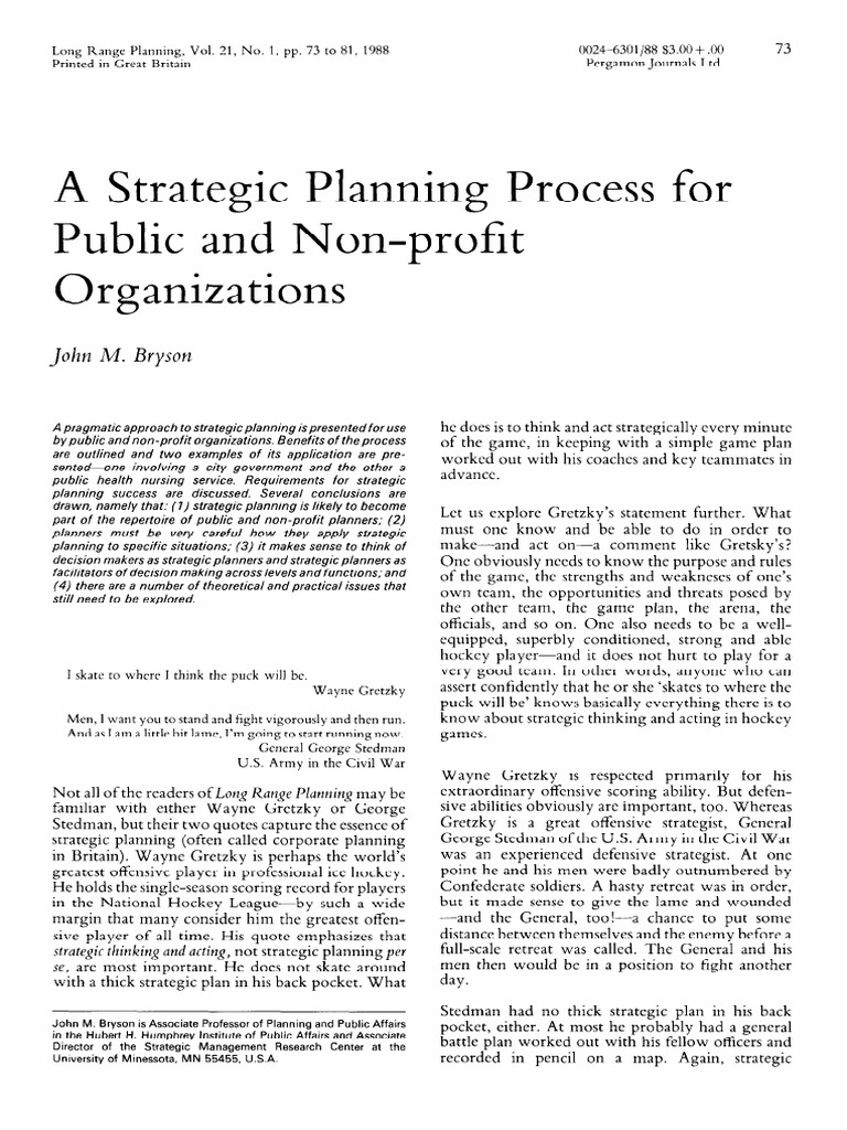 Strategic Planning Article | Strategic Management | Strategic Planning