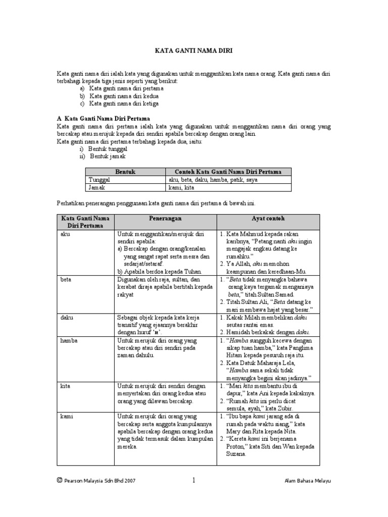 Kata Ganti Nama Pdf