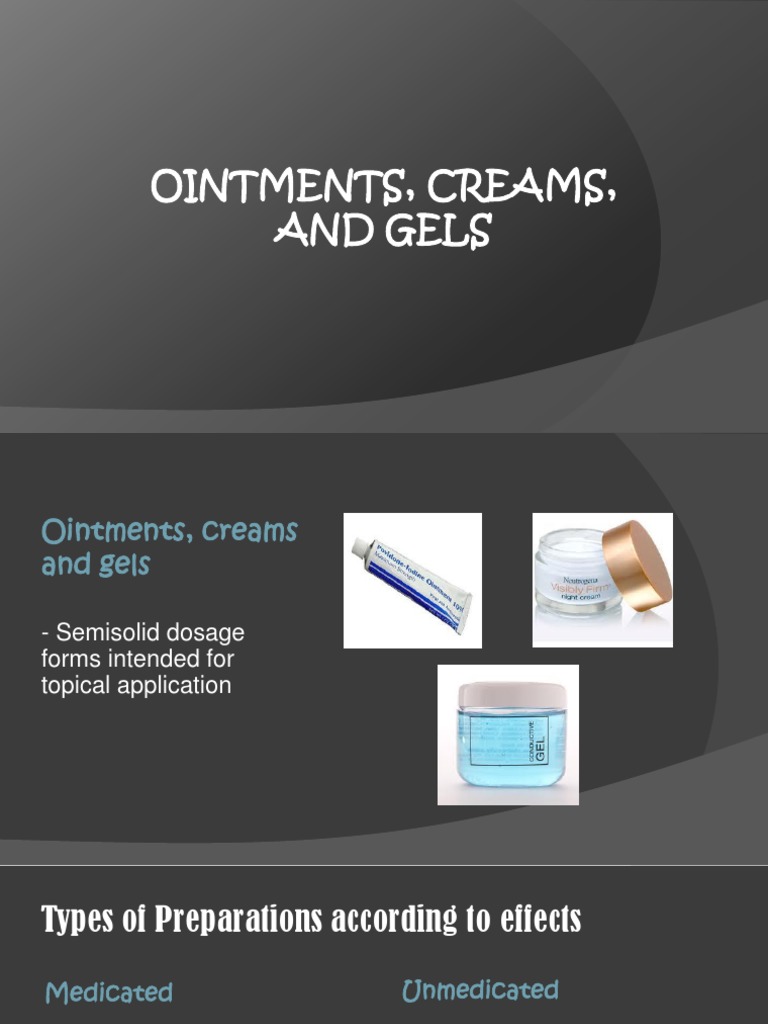 Ointments, Creams, and Gels (4) Legit PDF Topical Medication