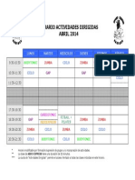 Horario Actividades Dirigida Abril 2014