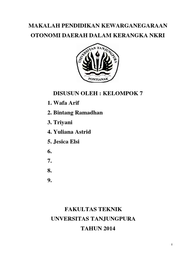 Otonomi Daerah Dalam Kerangka Negara Kesatuan Republik Indonesia 1