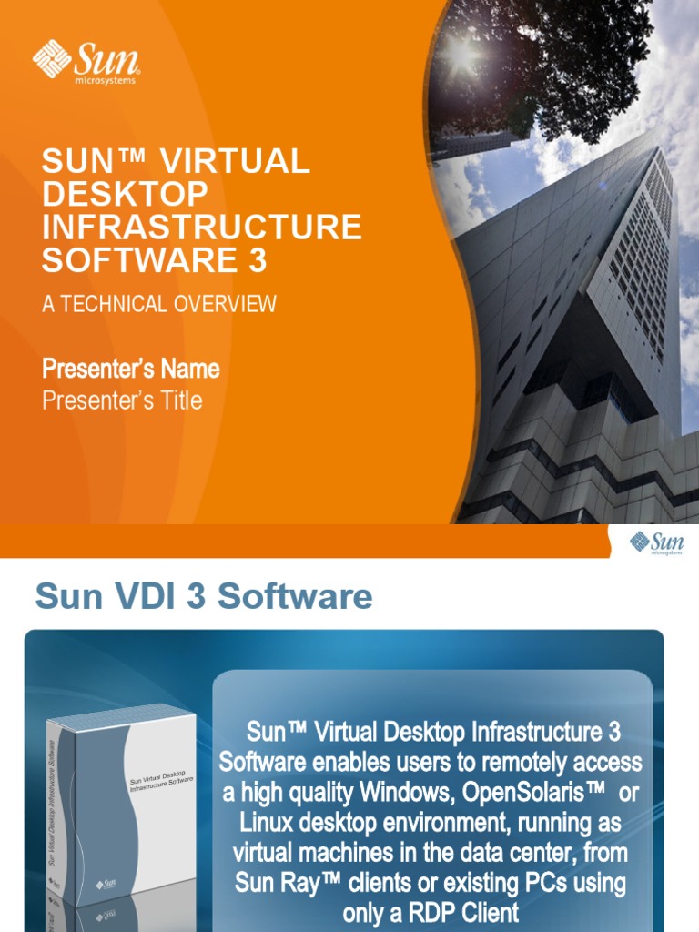 Sun VDI 3 Technical Presentation, 04-10-2009 | PDF | Desktop ...