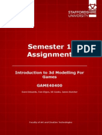 Game40400 Introduction To 3d Modelling For Games Sem1 Assignment 2014