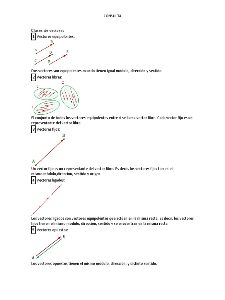 Clases y Tipos de Vectores en Física | PDF