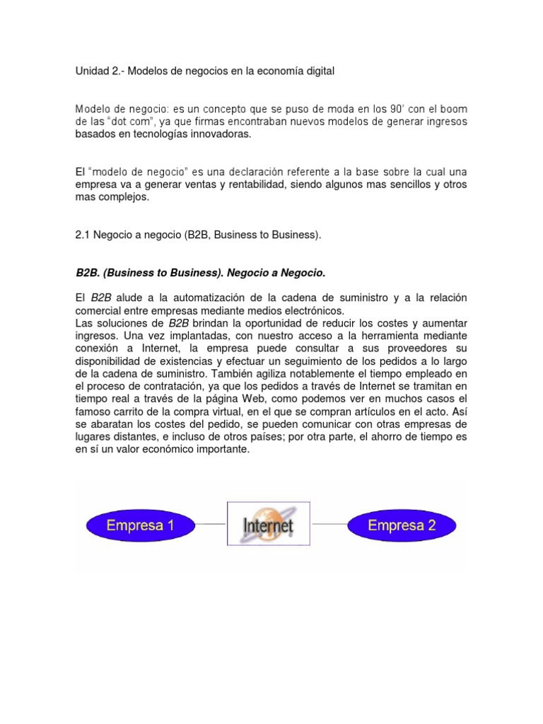 Modelos de Negocios en la Economía Digital | PDF | Planificación de ...