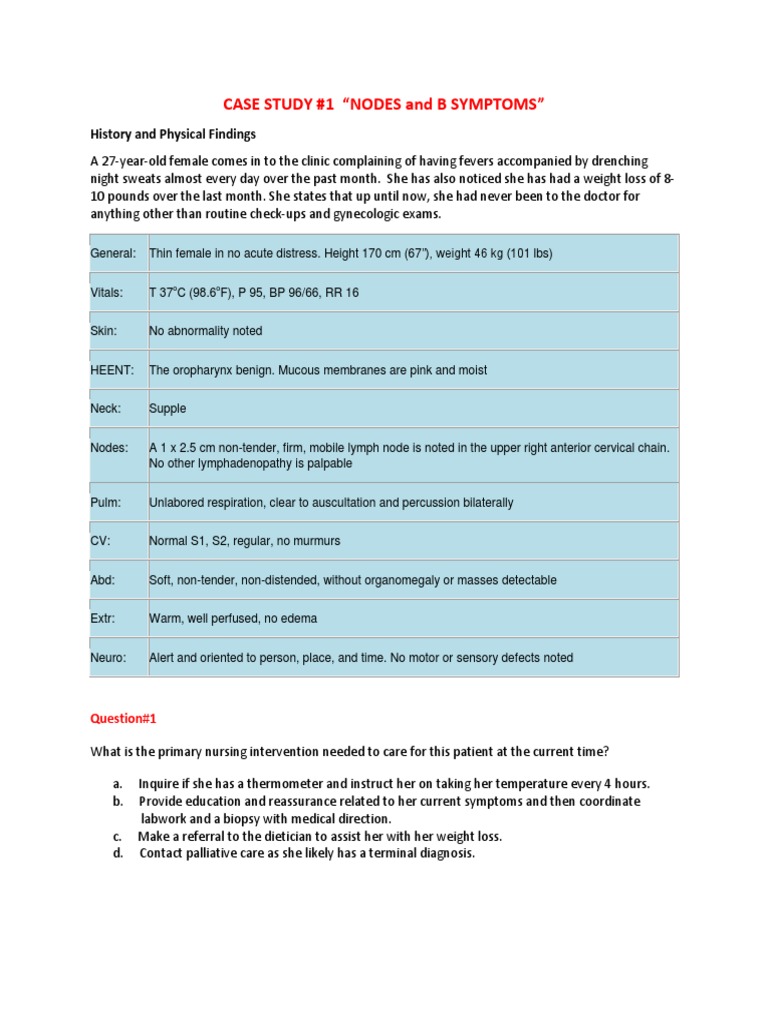 Hodgkin Lymphoma Case Study Analysis | PDF | Lymphoma | Chemotherapy