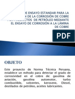 Método de prueba ASTM D130 para detección de corrosividad en cobre