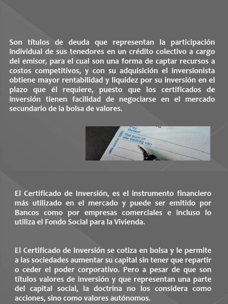 Certificado de Inversion PDF Bancos Bolsa