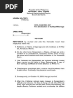 Petition For Declaration of Nullity of Marriage