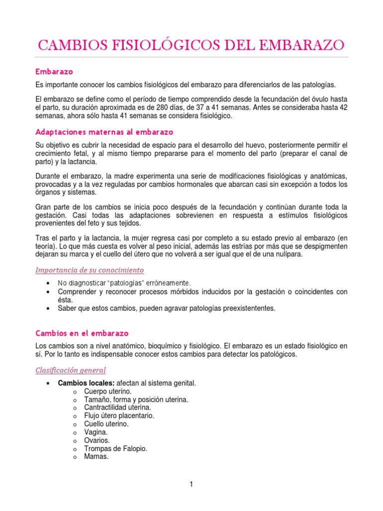 T01 Cambios Fisiológicos Del Embarazodocx