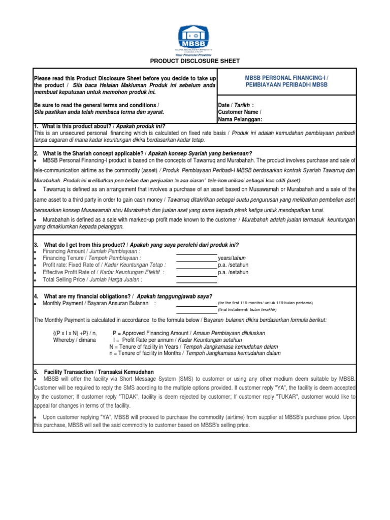 Personal Financing Terms Guide | PDF