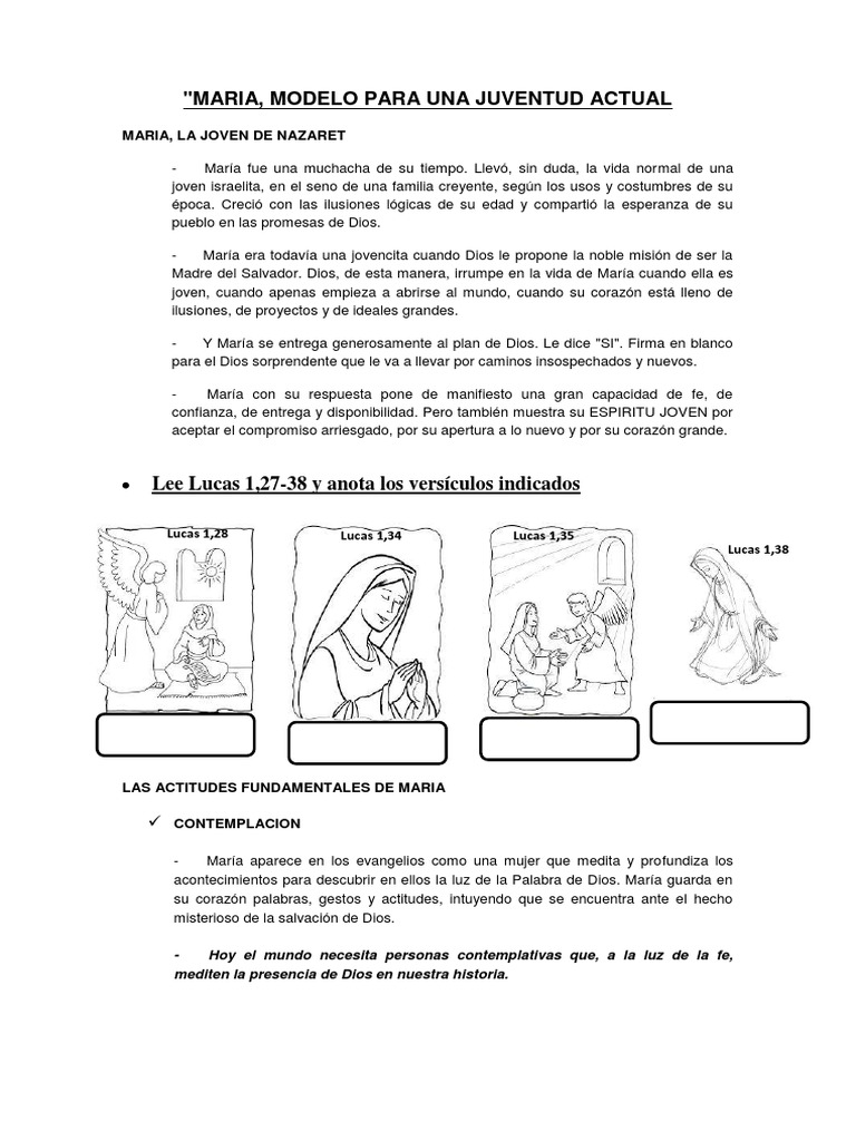 María: Modelo de Juventud y Fe | PDF | María, madre de Jesús | Jesús
