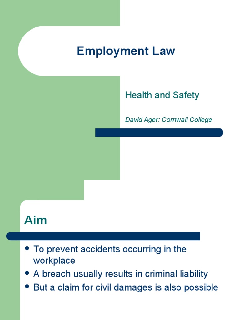 Health and Safety Lecture Jan 08 Duty Of Care Occupational Safety