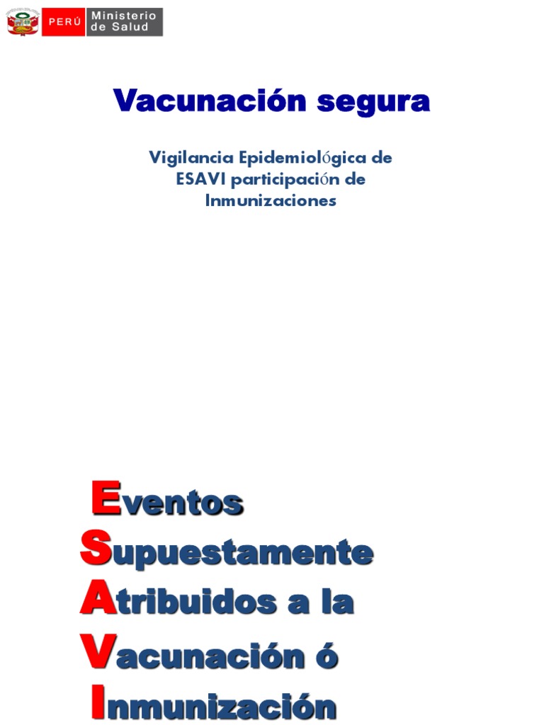 Clasificación y Manejo de ESAVI en Vacunación | PDF | Vacunas ...