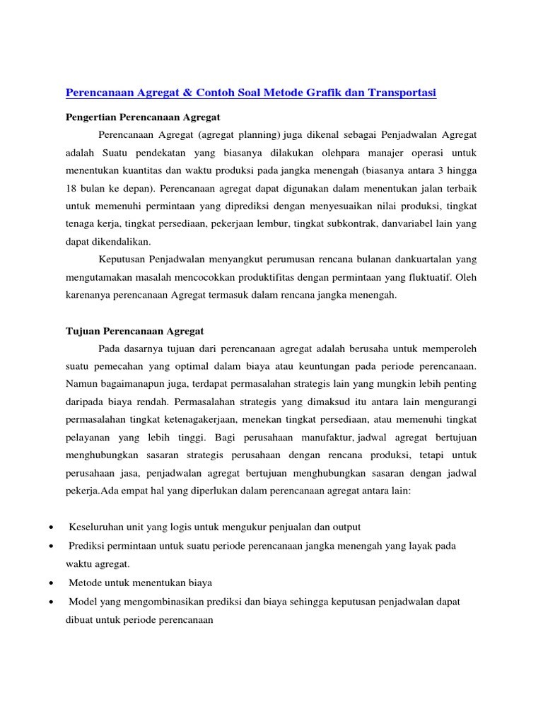 Perencanaan Agregat
