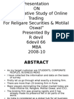 Comparative Study of Online Trading For Religare Securities & Motilal Oswal