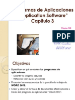 Programas de aplicaciones y  Word 2013