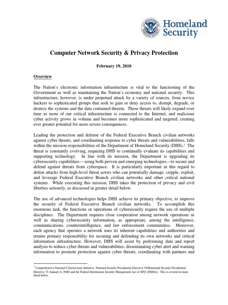 Privacy Cybersecurity White Paper United States Department Of