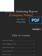 Monthly Marketing Reporting Template