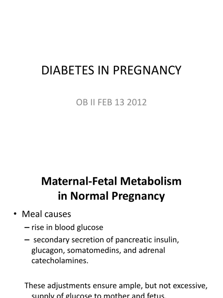 Diabetes In Pregnancy PDF Gestational Diabetes Diabetes Mellitus