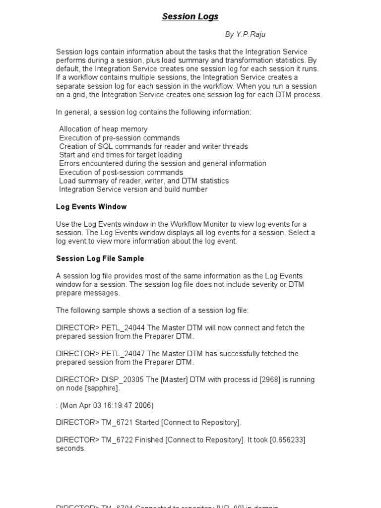 Session Logs | PDF | Library (Computing) | Parameter (Computer Programming)