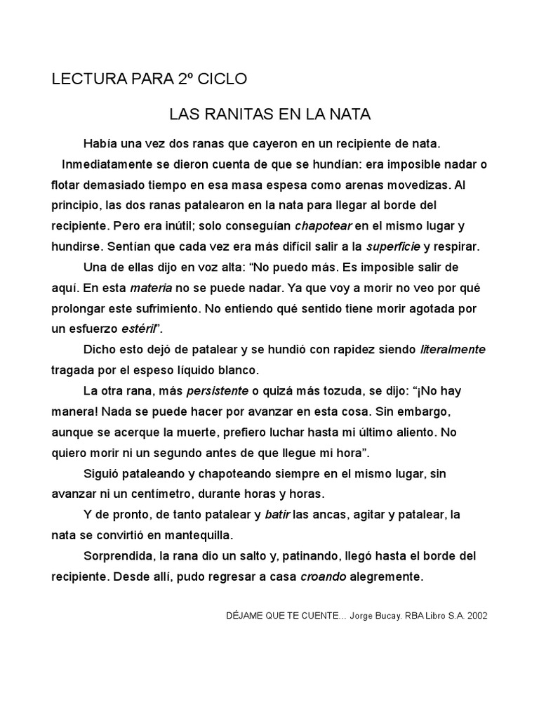 Las Ranitas en La Nata | PDF