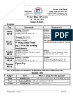 Writing Quiz From pg.1-26 in The Writing Worksheets: Weekly Plan (8 Week) Grade 6 Boys English: Day Classwork Homework