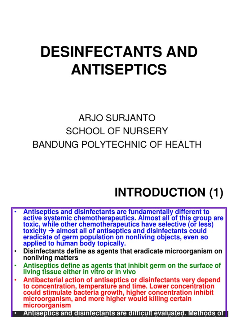 DESINFECTANTS AND ANTISEPTICS.ppt Disinfectant Ethanol