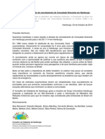 Carta de repúdio à decisão de cancelamento do Consulado Itinerante em Hamburgo